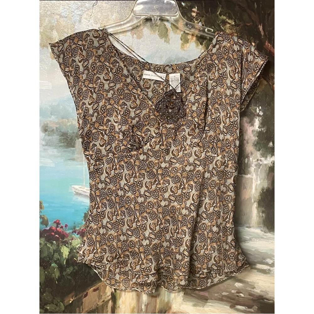 Dana Buchman Vintage Silk Blouse - Picture 2 of 4